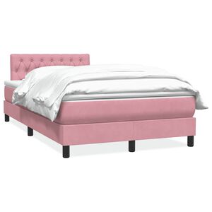 vidaXL Box Spring krevet s madracem ružičasti 120x220 cm samt