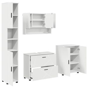 vidaXL Set namje&scaron;taja za kupaonicu 4 kom. Bijelo 35 x 30 x 192 cm