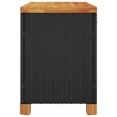 vidaXL Vrtna kutija za pohranu crna 80x40x48 cm poliratan drvo bagrema