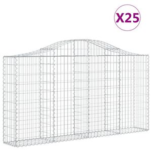 vidaXL Lučne gabionske ko&scaron;are 25kom 200x30x100/120cm pocinčano željezo