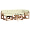 vidaXL Set vanjskih sofa s jastukom 7 pcs Prirodna i krem
