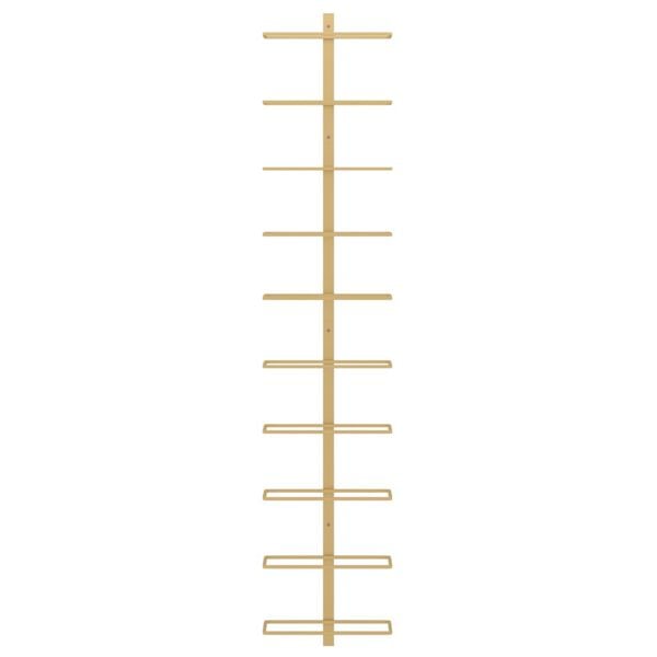 vidaXL Zidni stalak za vino za 10 boca zlatni metalni