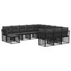 vidaXL Set vanjskih sofa 12 pcs Crna i tamno siva Poliester