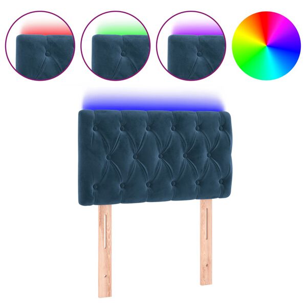 vidaXL LED uzglavlje tamnoplavo 80x7x78/88 cm bar&scaron;unasto