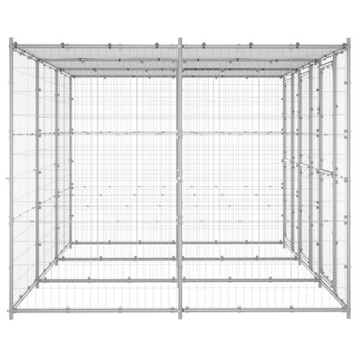 vidaXL Vanjski kavez za pse od pocinčanog čelika s krovom 7,26 m²