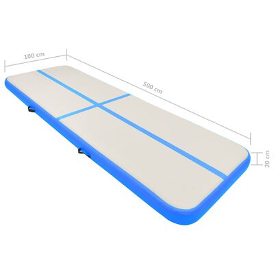 vidaXL Strunjača na napuhavanje s crpkom 500 x 100 x 20 cm PVC plava