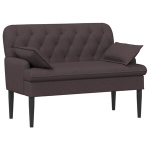 vidaXL Ljubavni kauč s gumbima Tamno smeđa 111 x 68 x 80 cm Tkanina