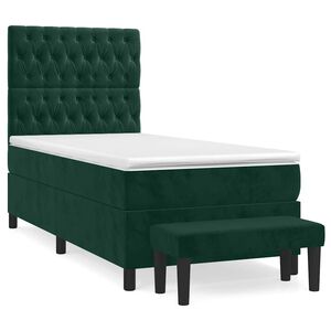 vidaXL Box spring krevet s madracem tamnozeleni 80 x 200 cm bar&scaron;unasti