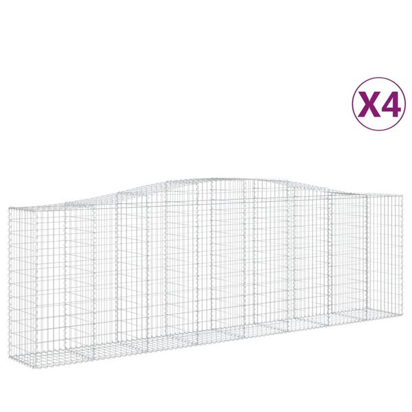 vidaXL Lučne gabionske ko&scaron;are 4 kom 400x50x120/140cm pocinčano željezo