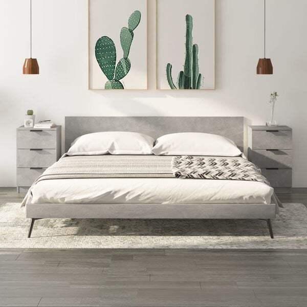 vidaXL Noćni ormarići 2 kom siva boja betona 40x36x65 cm
