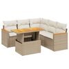 vidaXL 6-dijelni set vrtnih sofa s jastucima bež od poliratana