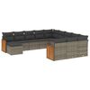 vidaXL 12-dijelni set vrtnih sofa od poliratana s jastucima sivi