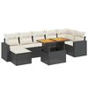 vidaXL 8-dijelni set vrtnih sofa od poliratana s jastucima crni