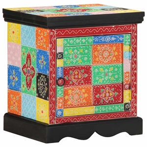 vidaXL Noćni ormarić vi&scaron;ebojni 40x35x45 cm masivno drvo mango