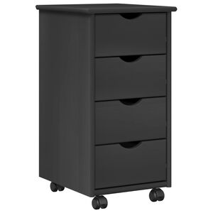 vidaXL Mobilni ormar 34 x 39 x 65,5 cm Čvrsto borovo drvo Siva