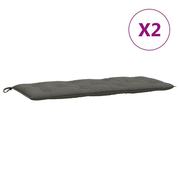 vidaXL Jastuci za vrtnu klupu 2 kom tamnosivi 120x50x7 cm tkanine
