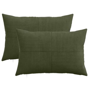 vidaXL Presvlaka za jastuk 2 pcs ALMELO Zelena 30 x 50 cm Kord