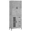 vidaXL Visoka komoda siva betona 69,5x34x180 cm od konstruiranog drva