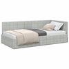 vidaXL Kutni okvir kreveta Svijetlo siva 90 cm x 190 cm Baršun