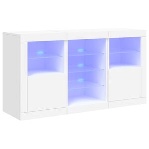 vidaXL Komoda s LED svjetlima bijela 123 x 37 x 67 cm