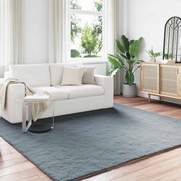 vidaXL Faux Rabbit Fur Rug Olite Antracit 240 x 240 cm Poliester