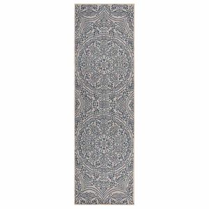 vidaXL Vanjski tepih ravnog tkanja 80 x 250 cm plavi s uzorkom