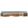vidaXL Set vanjskih sofa s jastukom 9 pcs Prirodna i svjetlosiva