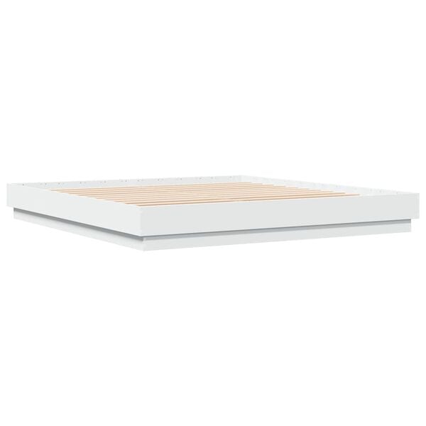 vidaXL Okvir kreveta s LED svjetlima bijeli 180 x 200 cm