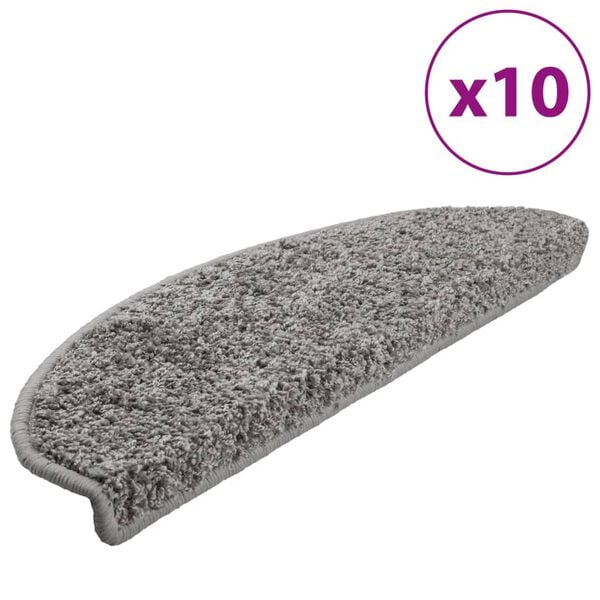 vidaXL Prostirke za stepenice 10 kom 65x21x4 cm sive poluokrugle velike
