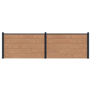 vidaXL Panel ograde 2 pcs WPC i aluminij Smeđa