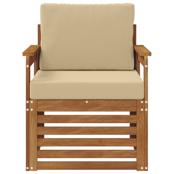 vidaXL Set vanjskih sofa Čvrsto drvo akacije i poliester Prirodna