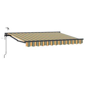 vidaXL Električna retraktabilna tenda Zelena, Žuta, Antracit 3 x 2,5 m