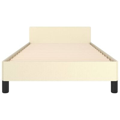 vidaXL Okvir za krevet s uzglavljem krem 90x190 cm od umjetne kože