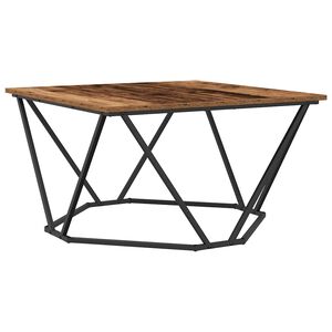 vidaXL Kava Stol Staro drvo 80 x 80 x 45 cm Inženjerska drva i čelik