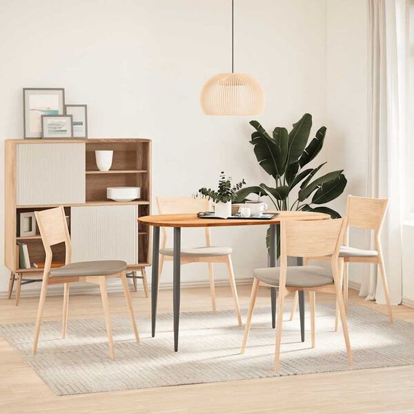 vidaXL Stolna ploča svjetlosmeđa 120x60x2 cm ovalna masivna hrastovina