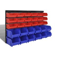 Set zidnih kutija za alat, 30 kom , crvena i plava