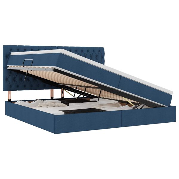 vidaXL Krevet s madracem i skladi&scaron;tem Plava 200 x 200 cm Poliester