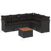 vidaXL 7-dijelni set vrtnih sofa od poliratana s jastucima crni