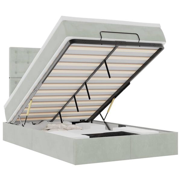 vidaXL Okvir kreveta s madracima svijetlosivi 120x200cm bar&scaron;unasti