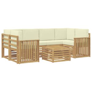 vidaXL Set vanjskih sofa 7 kom. Bijela i krem Poliester