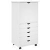 vidaXL Mobilni ormar 53 x 39 x 103 cm Čvrsto borovo drvo Bijelo