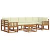 vidaXL Set vanjskih sofa s jastukom 8 pcs Prirodna i krem