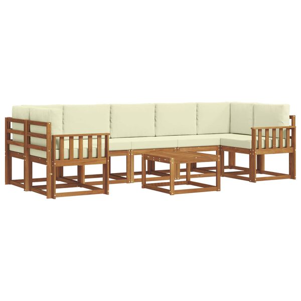 vidaXL Set vanjskih sofa s jastukom 8 pcs Prirodna i krem