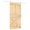 vidaXL Klizna vrata Prirodna i bijela 100 x 210 cm Čvrsta borovina