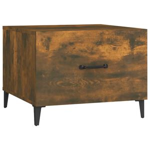 vidaXL Stolić za kavu s metalnim nogama boja hrasta 50 x 50 x 40 cm