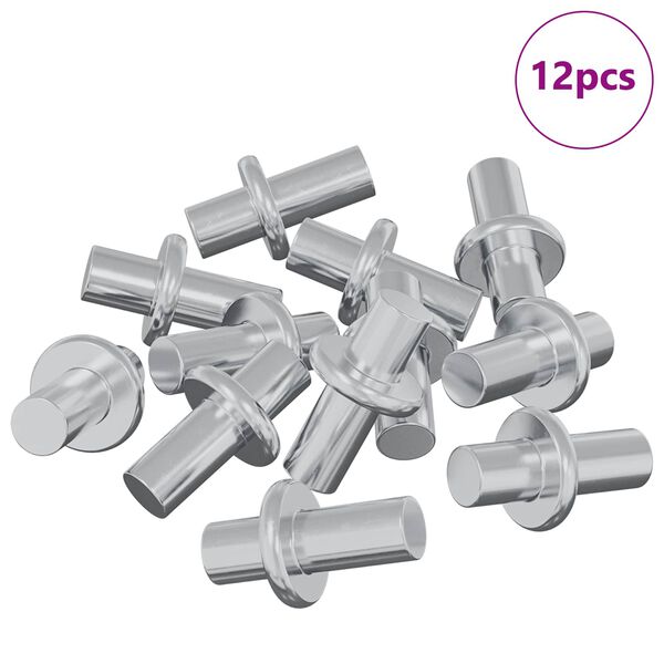 vidaXL Polica Kuka 12 pcs Srebrno 8,6 x 8,6 x 14,6 mm Čelik