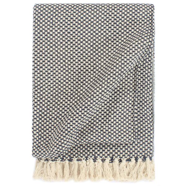 vidaXL Pamučni pokrivač 125 x 150 cm modri