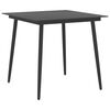 vidaXL Vrtni blagovaonski stol crni 80 x 80 x 74 cm od čelika i stakla