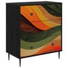 vidaXL Komoda BONN Retro valni uzorak 66 x 36,5 x 76 cm Crni hrast
