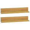vidaXL Zidne police 2 kom 60 x 10 x 10 cm od masivne tikovine